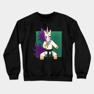 Green Karat-icorn (Karate Unicorn): Animals of Inspiration Crewneck Sweatshirt